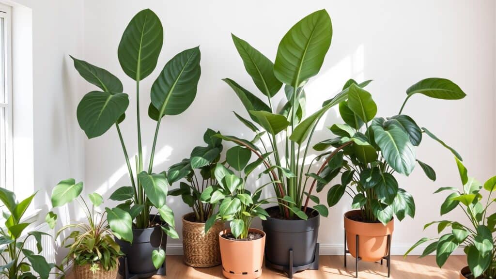 Grote kamerplanten in huis