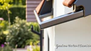 Naadloze aluminium dakgoot op een moderne Nederlandse gevel, zonder zichtbare koppelingen of naden.