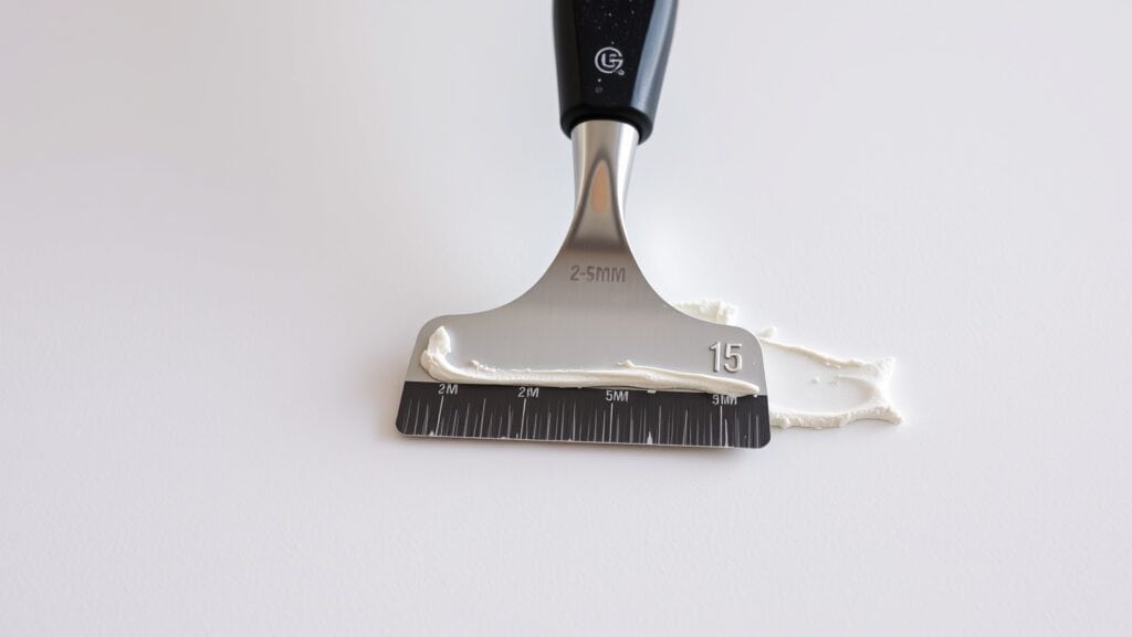 Gladstuc van 2 tot 5 mm op gipsplaat met een spachtel in een Nederlandse woning.