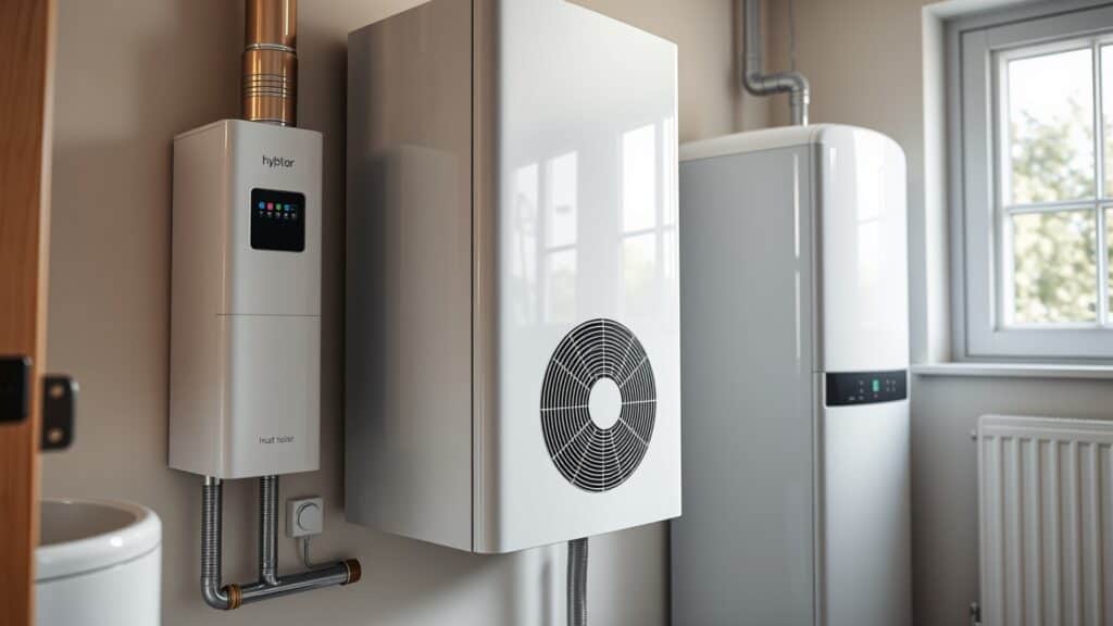 Hybride cv ketel met warmtepomp in een Nederlandse bijkeuken
