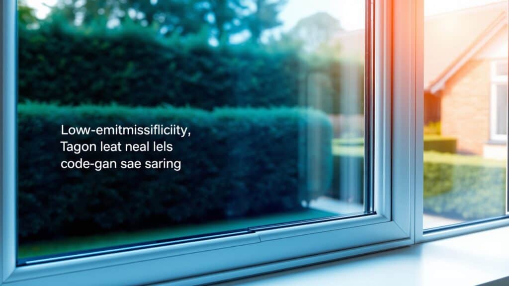 HR++ dubbelglas in een raamkozijn met zichtbare isolatiecoating in een Nederlandse tuin.